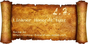 Linkner Honorátusz névjegykártya